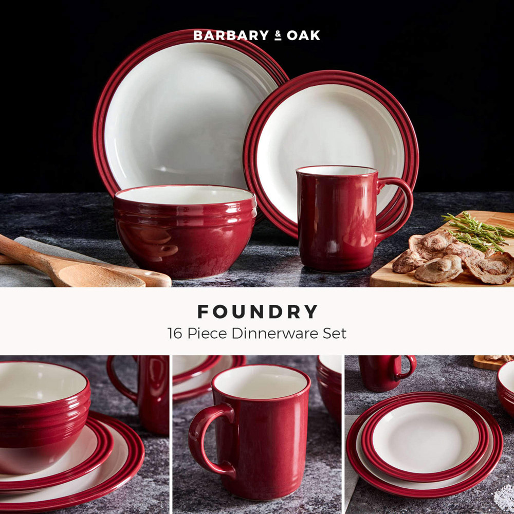 Barbary and Oak Bordeaux Red 16 Piece Dinnerware Image 2