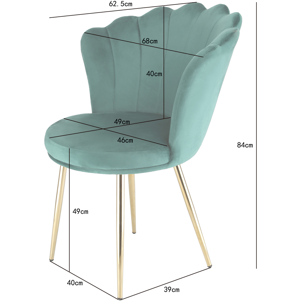 Mini Flora Set of 2 Green Velvet Dining Chair Image 9