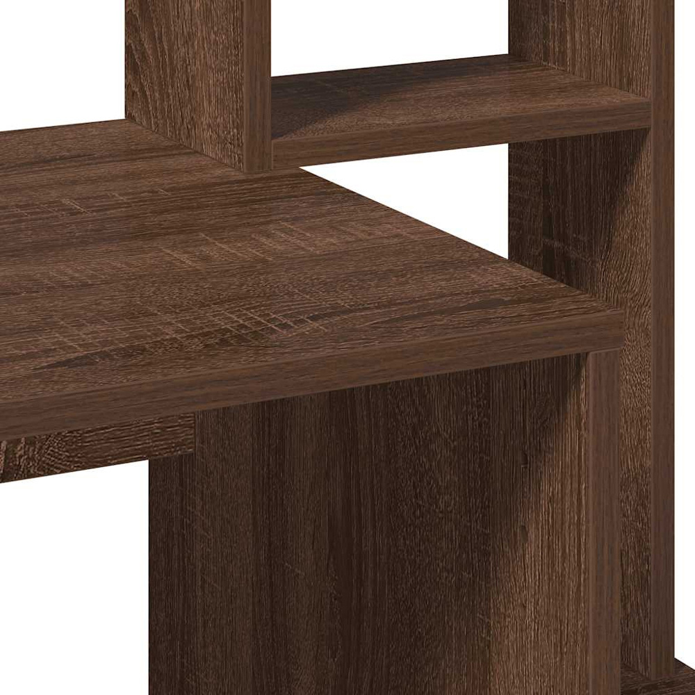 vidaXL 6 Shelf Study Desk Brown Oak Image 6