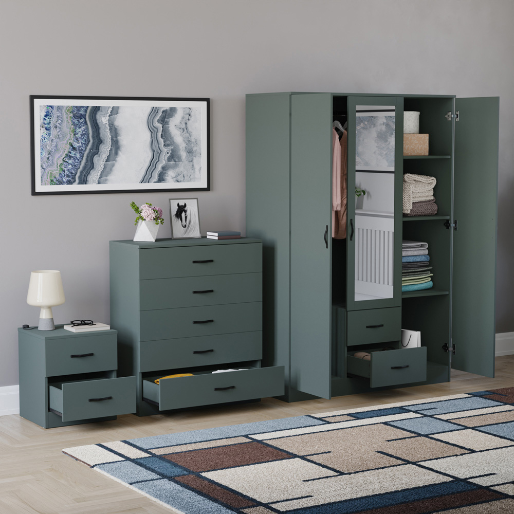 VIDA DESIGNS Riano Green 3 Piece Bedroom Furniture Set Image 5