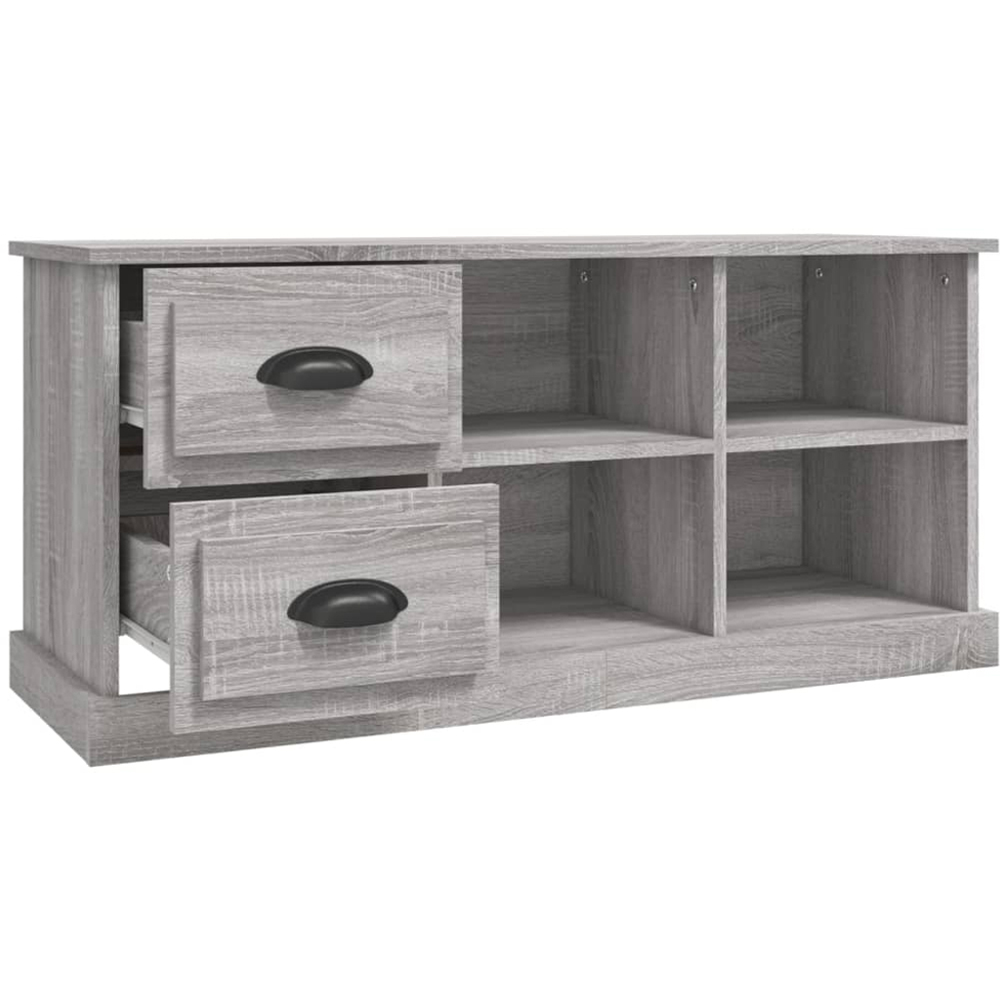 vidaXL 2 Drawer 4 Shelf Grey Sonoma TV Cabinet Image 5