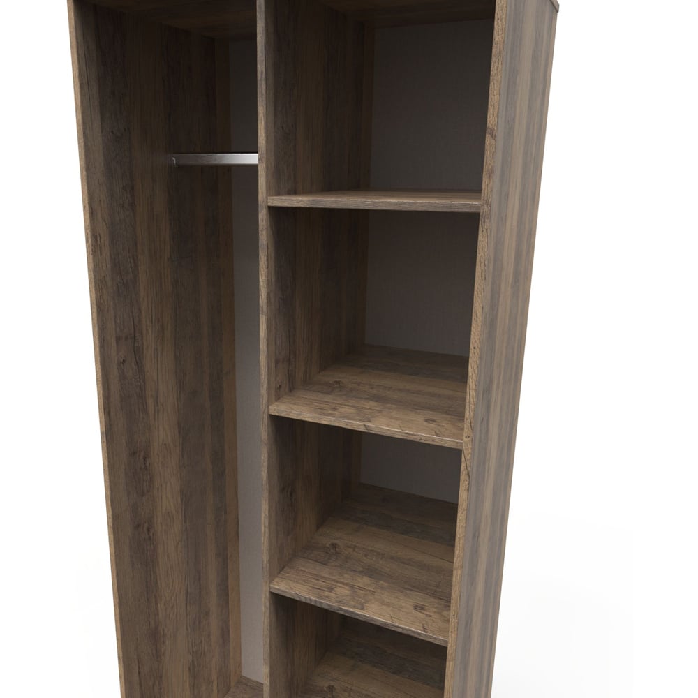 Crowndale Hong Kong Ready Assembled Vintage Oak Tall Open Wardrobe Image 5
