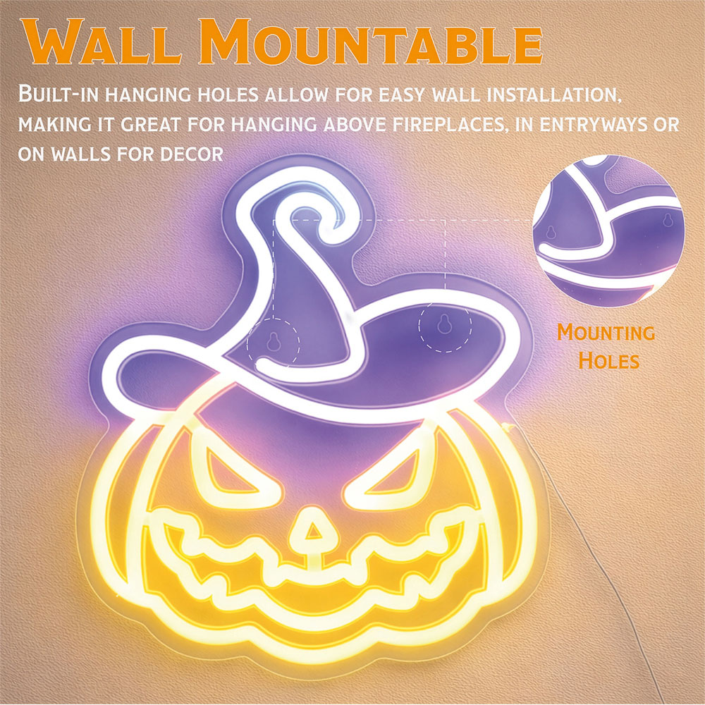 FXLab Pumpkin Silhouette Neon Light Indoor Halloween Decoration 33 x 35cm Image 4