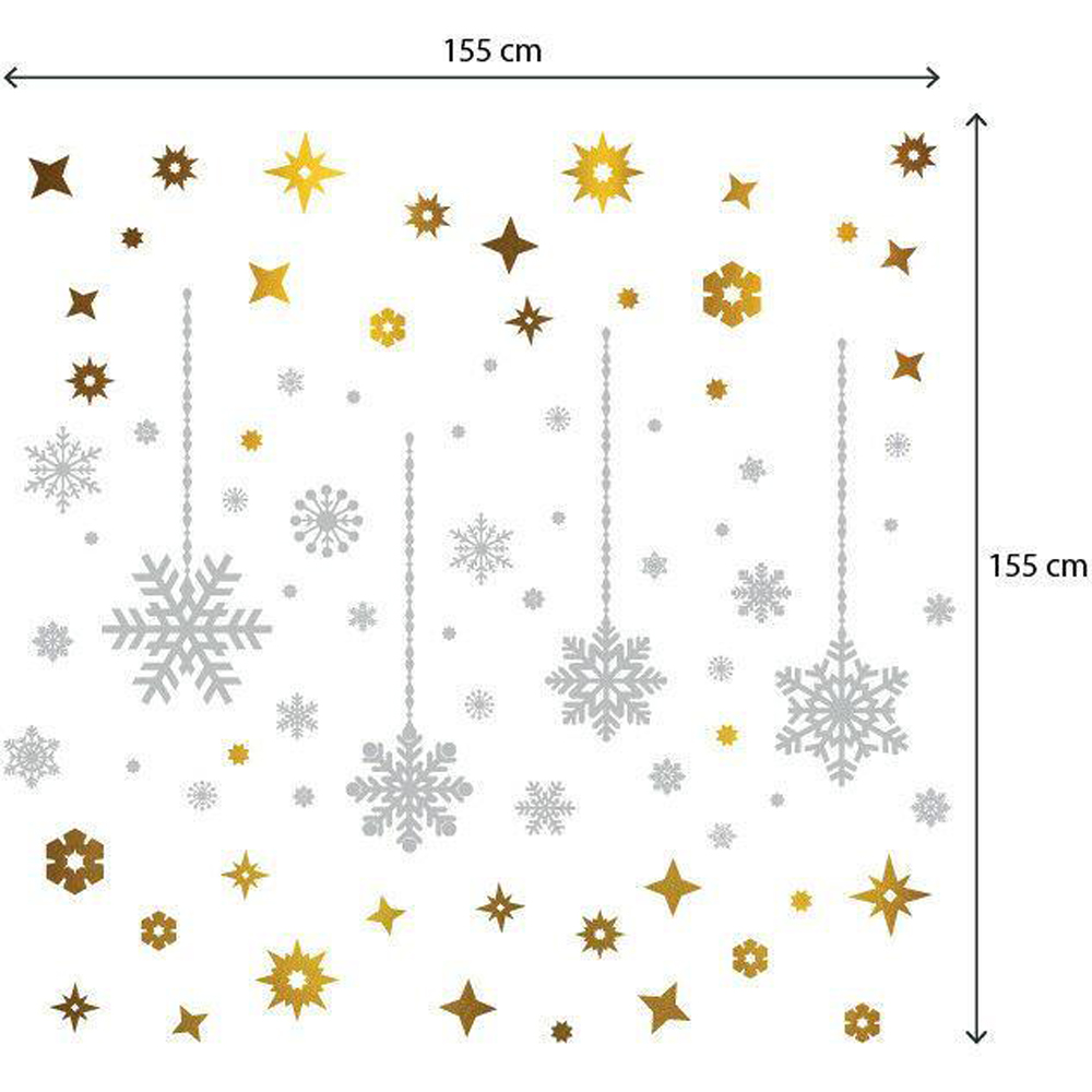 Walplus Shining Christmas Snowflakes Self Adhesive Wall Sticker 105 Piece Image 5