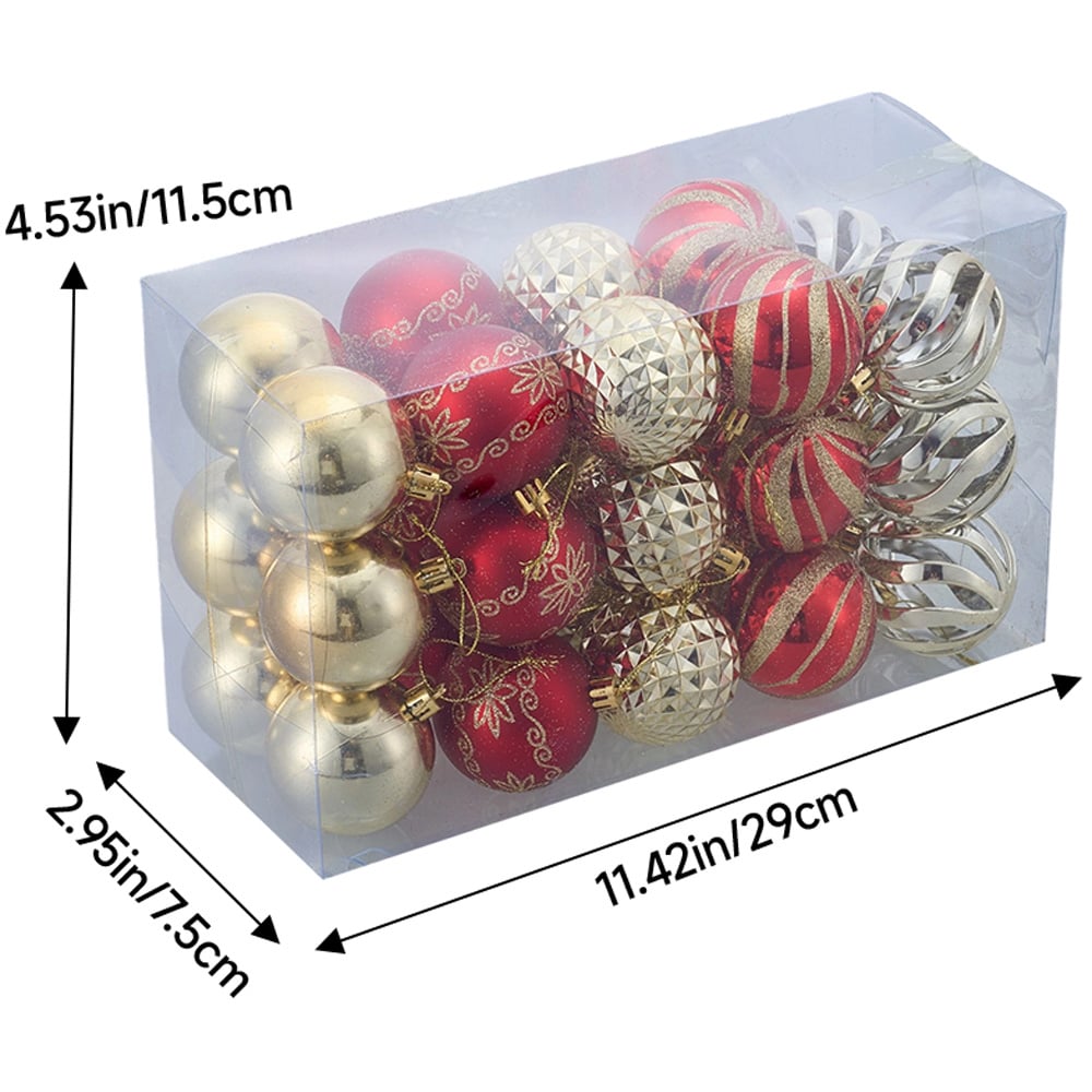 Living and Home Red and Gold Christmas Tree Decoration Ornaments 30 Pack Image 8