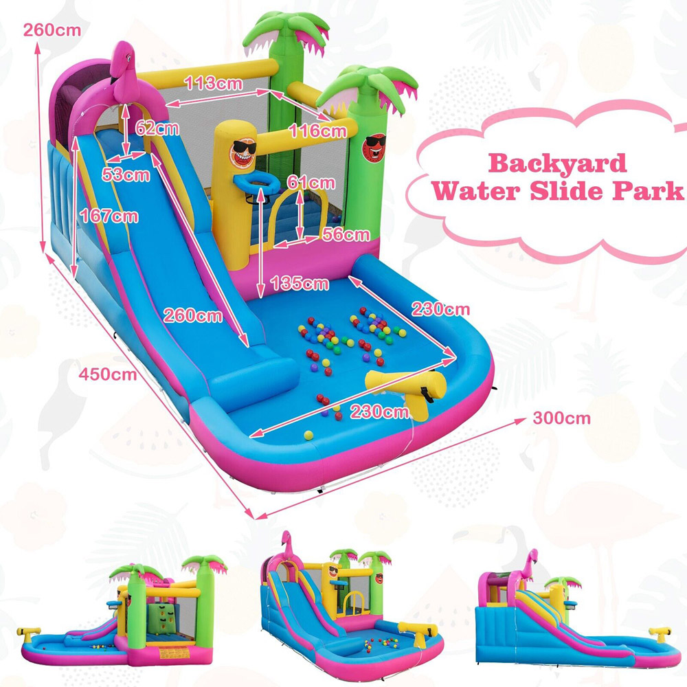 Costway Inflatable Water Slide Bouncy House with Air Blower 680W Image 5