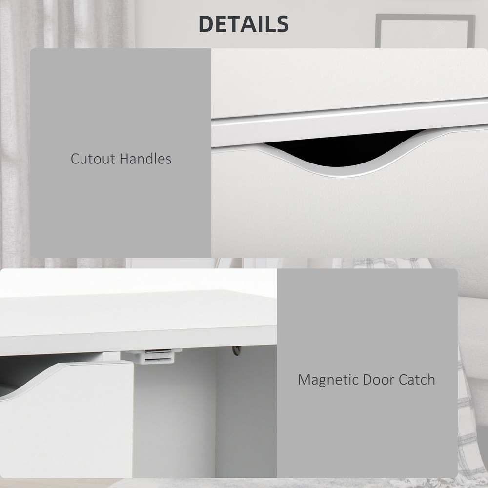 Portland Single Door 4 Drawer White Floor Cabinet Image 7