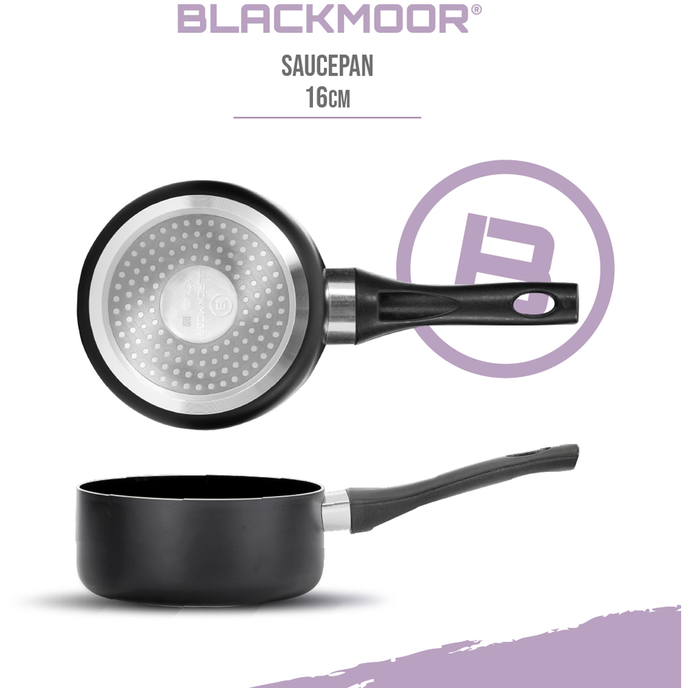 Blackmoor 16cm Black Ceramic Non-Stick Saucepan Image 9