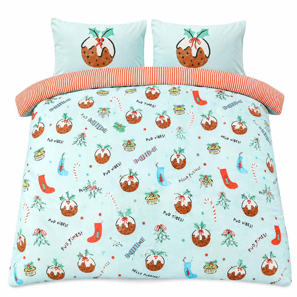 Smart Living Double Christmas Puddings Duvet Set Image 2