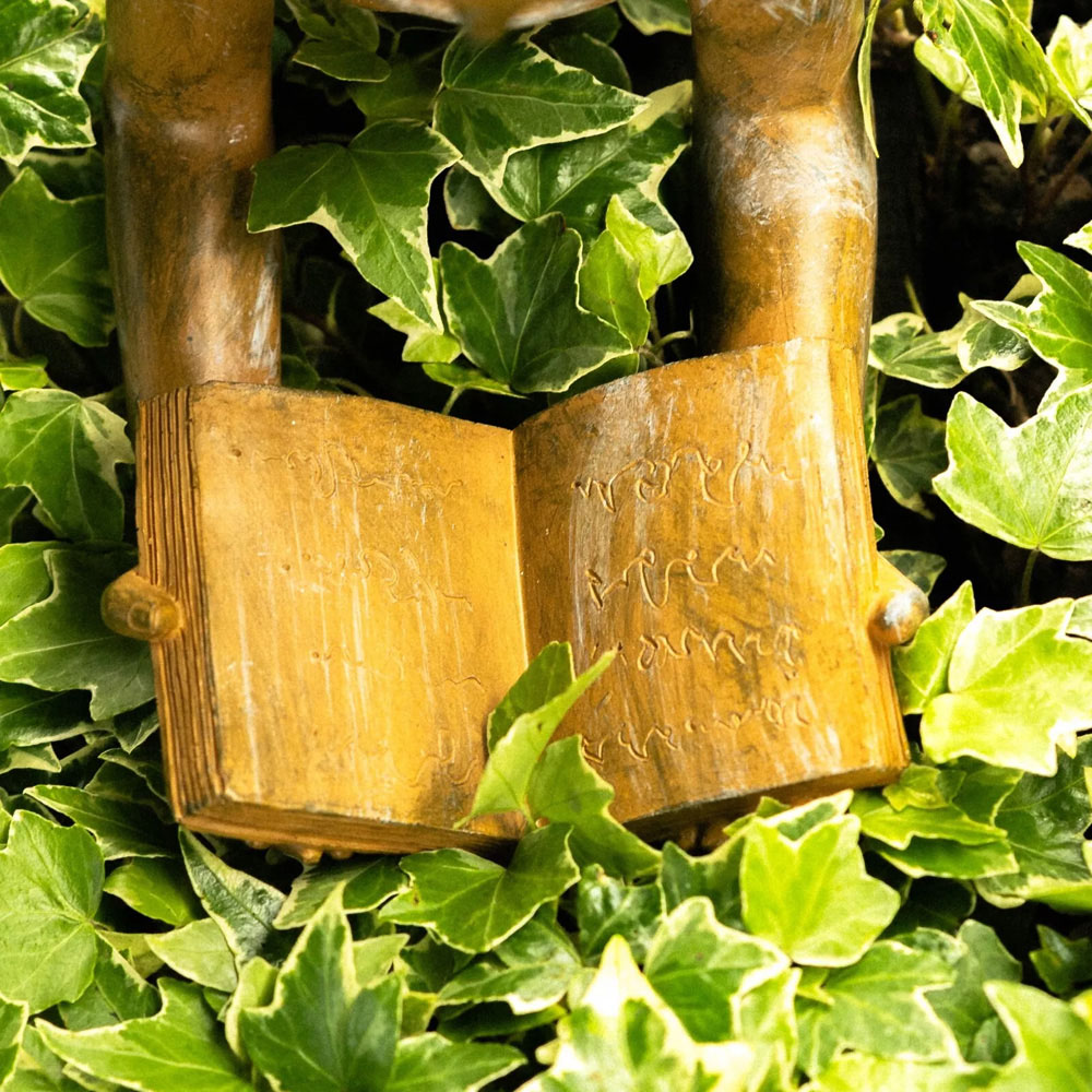 Marco Paul Bronze Lying Elf Reading a Book Garden Ornament Image 3