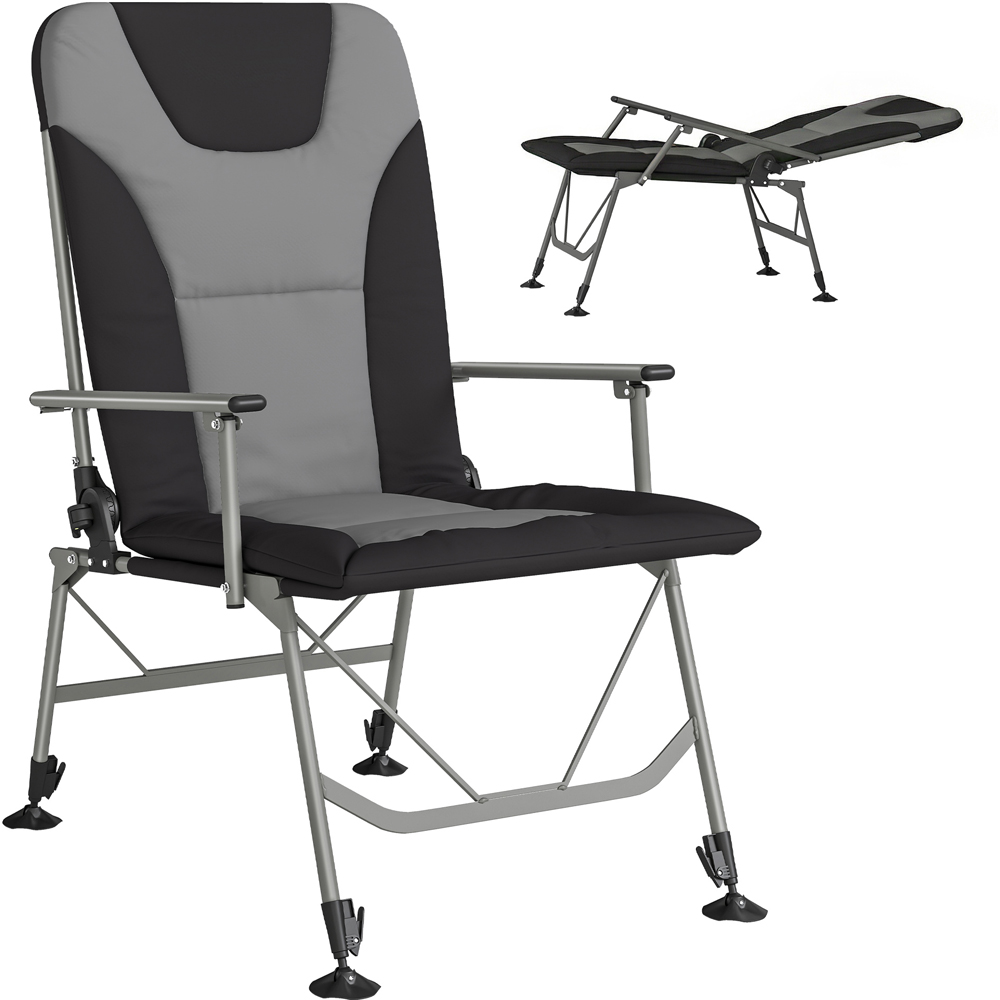 Outsunny Black Reclining Camping Chair Image 3