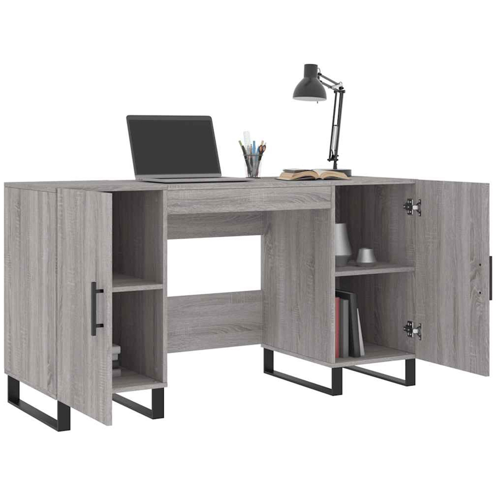 vidaXL 2 Door Computer Desk Grey Sonoma Image 9