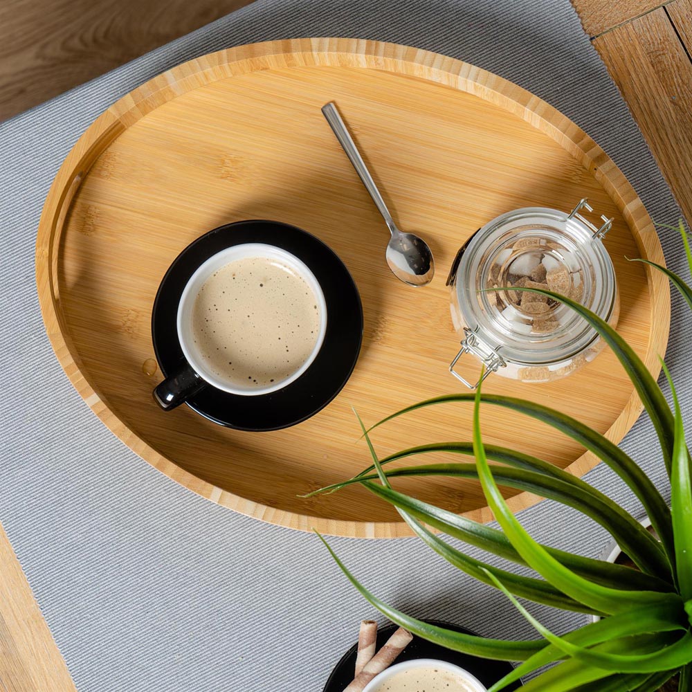 Argon Tableware 12 Piece Black Coloured Cappuccino Cup and Saucer Set 250ml Image 5