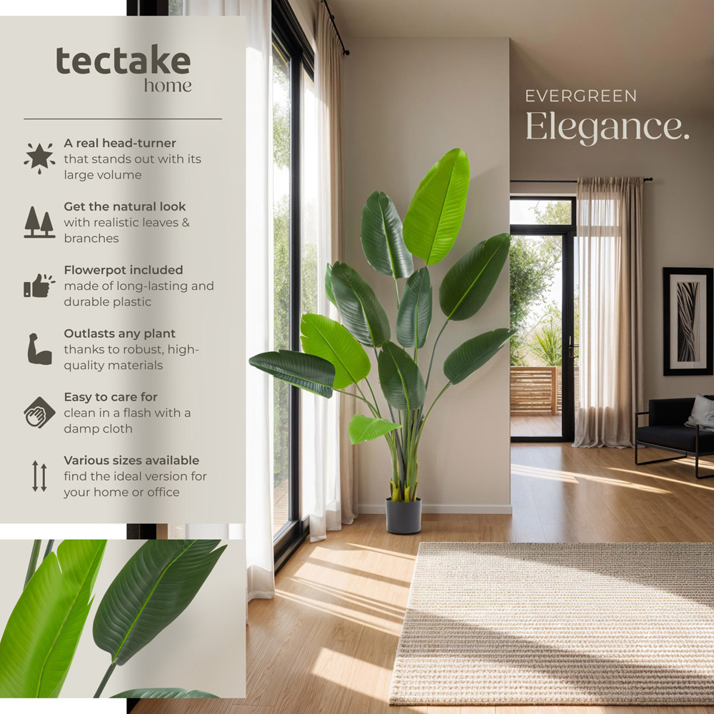 tectake Artificial Bird of Paradise Tree in Pot 160cm Image 6