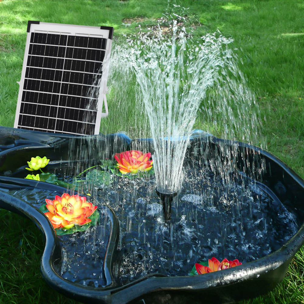 Living and Home 10W Solar-Powered Fountain Water Pump Kit Image 8