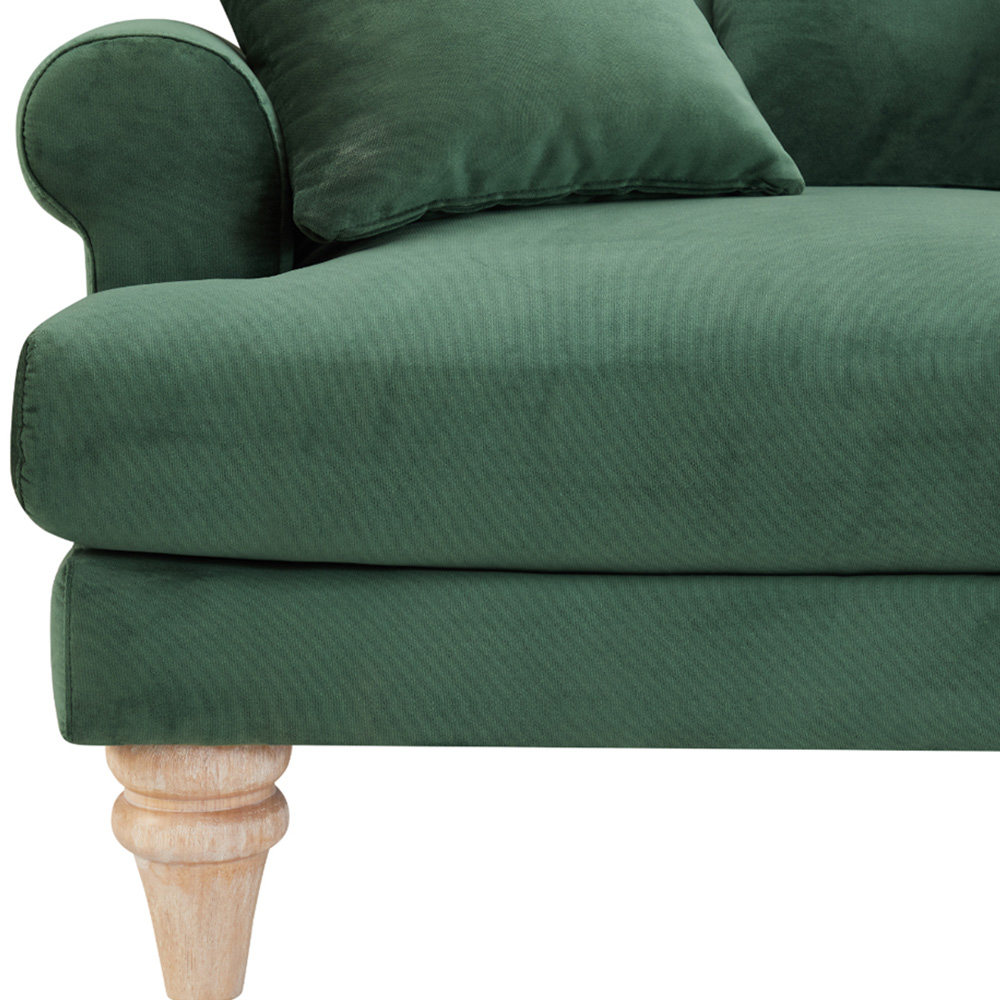 Home Detail Churchill 2 Seater Dark Green Velvet Sofa Image 8