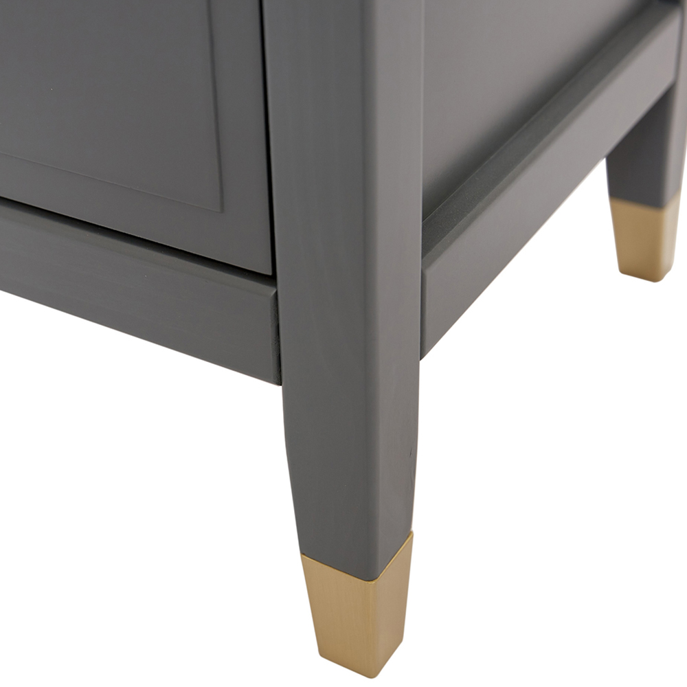 Palazzi 2 Drawer Grey Wide Bedside Table Image 7