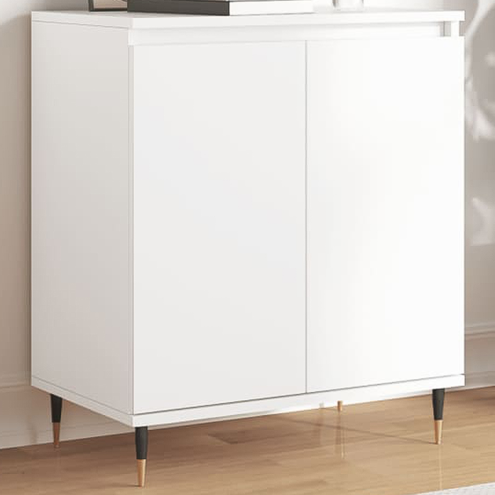 vidaXL 2 Door White Sideboard Image 1