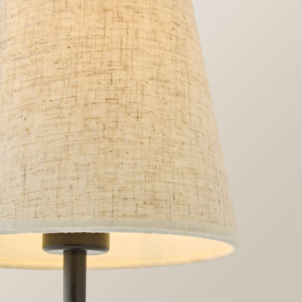 ValueLights Lowe Linen Taper Shade Black Portable Rechargeable Table Lamp with Bulb Image 4