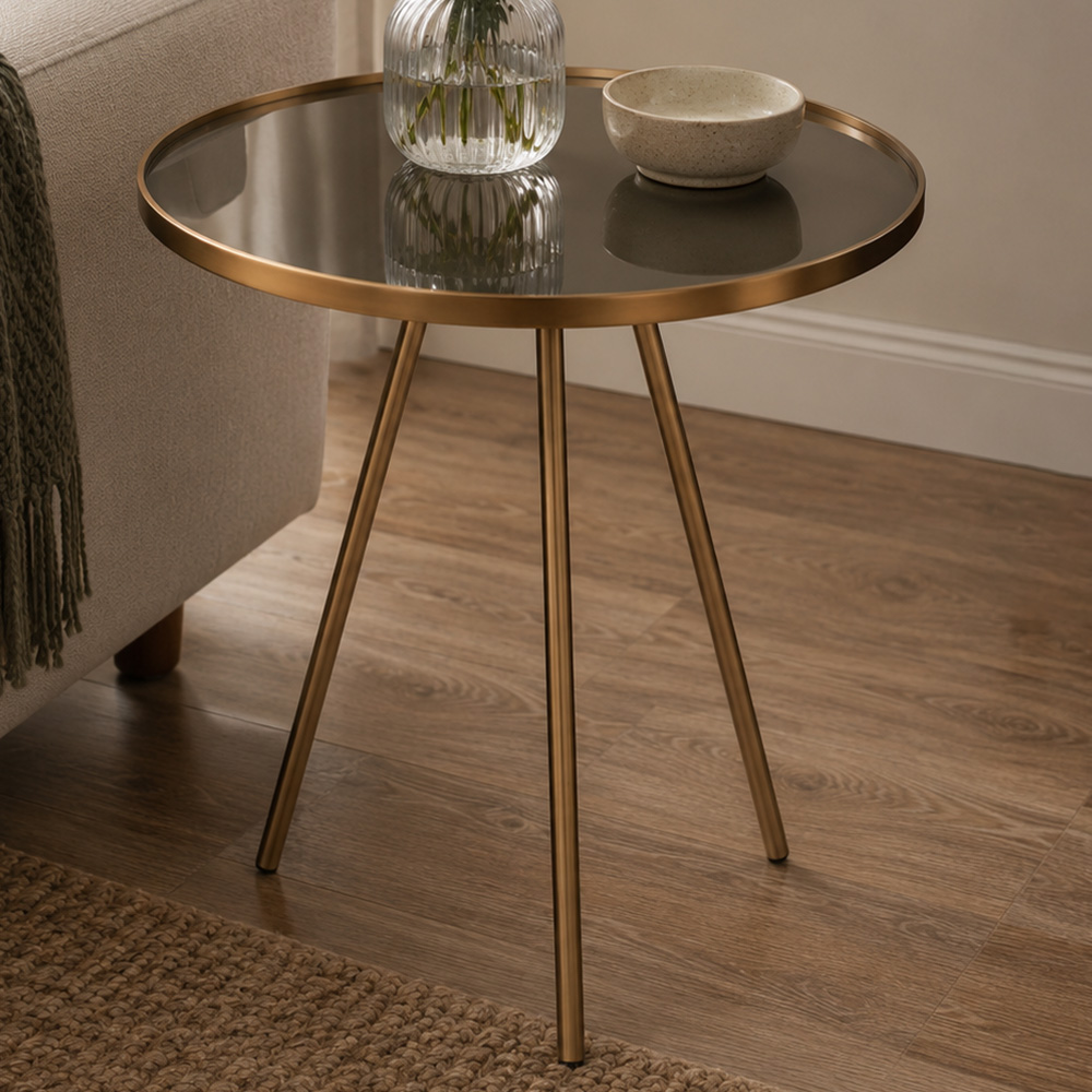 Premier Housewares Gold Finish Side Table Image 1
