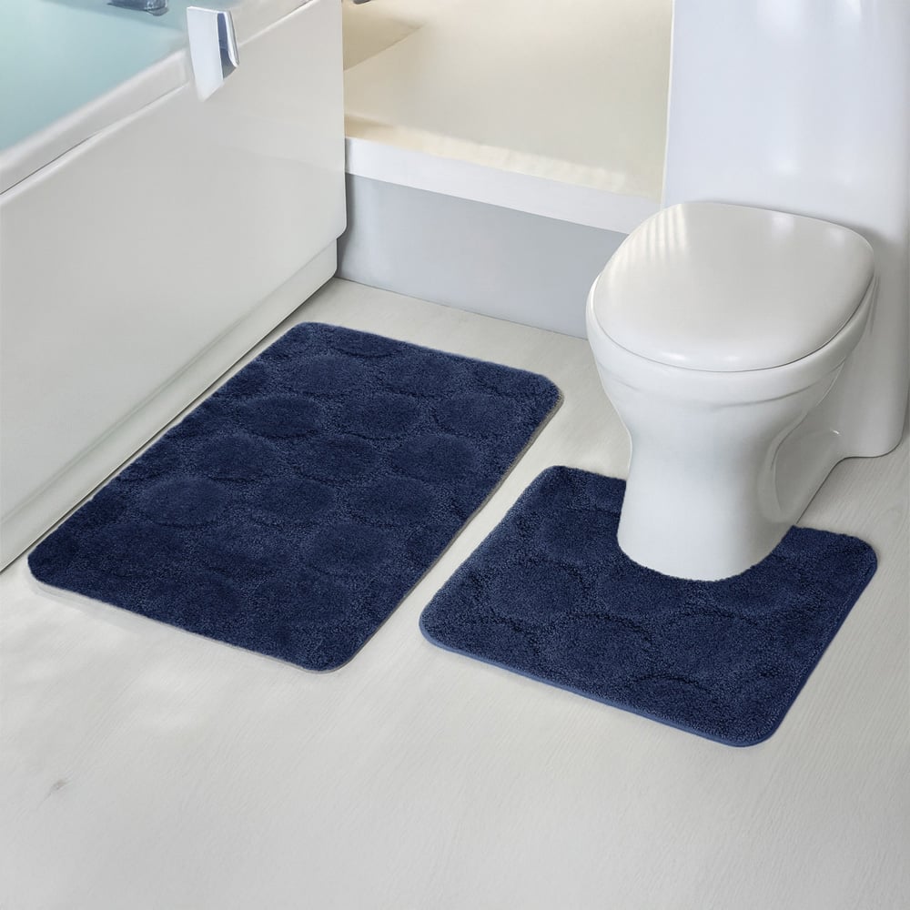 Velosso Cobla Navy Bath Mat Set Image 2