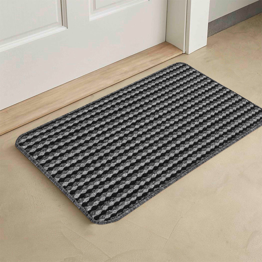 Desire Rugs Eden Anthracite Non Slip Door Mat 50 x 80cm Image 2
