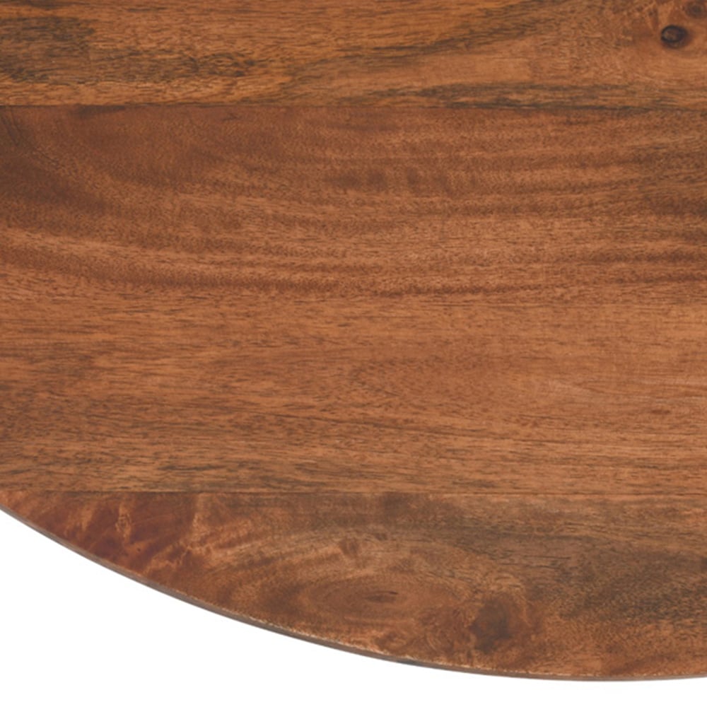 Brooklyn Slatted Mango Wood Round Coffee Table Image 5