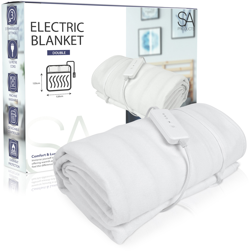 Double Electric Blanket with Detachable Remote and 3 Heat Settings Wilko