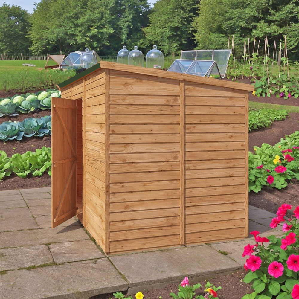 Shire 12 x 6ft Overlap Pent Garden Shed with Windows Image 4