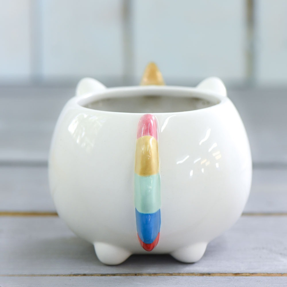 Thompson & Morgan Unicorn Pot with Gold Horn Set of 2 Image 3