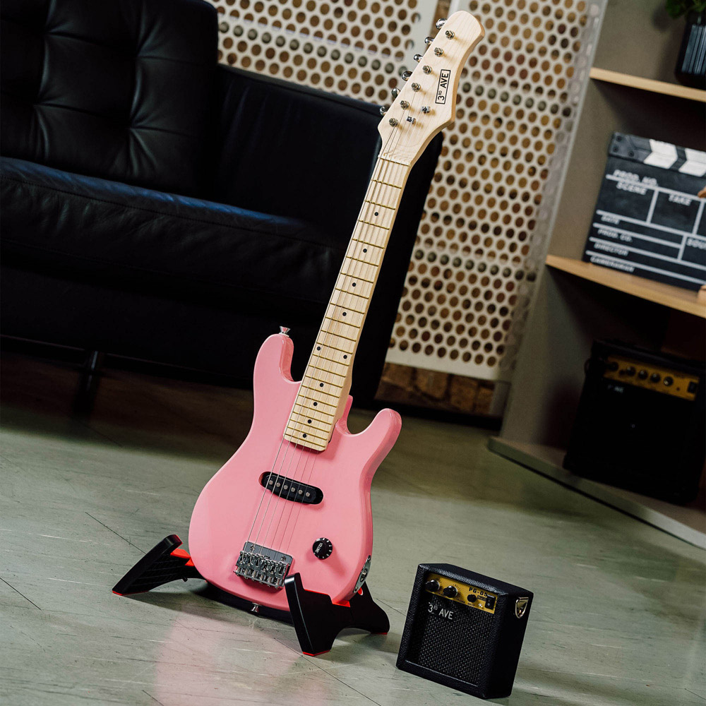 3rd Avenue Pink Junior Electric Guitar Set Image 4