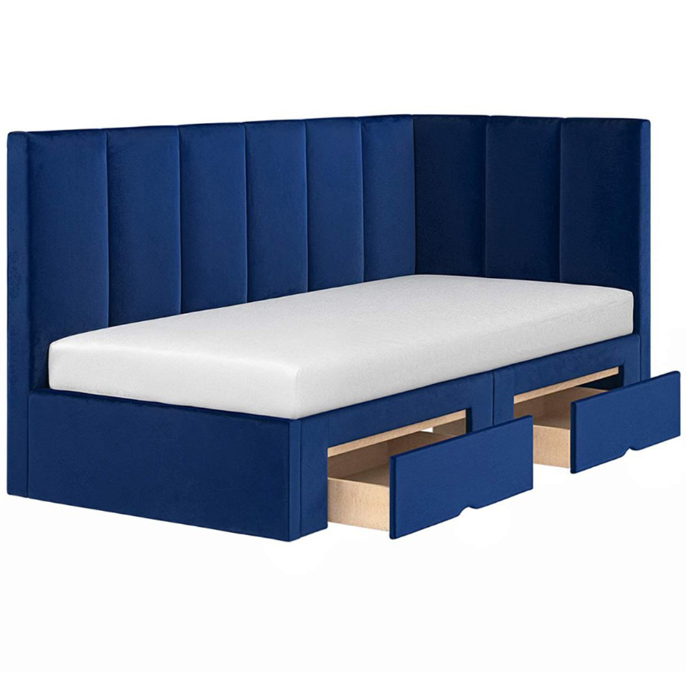 Flair Harley 2 Drawers Navy Velvet Bed Frame Image 3
