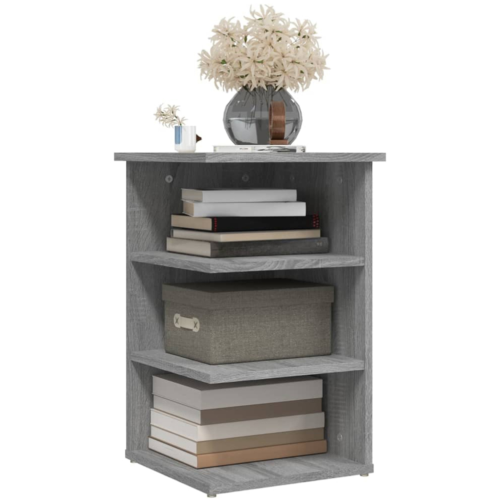 vidaXL 3 Shelf Grey Sonoma Oak Side Cabinet Image 3
