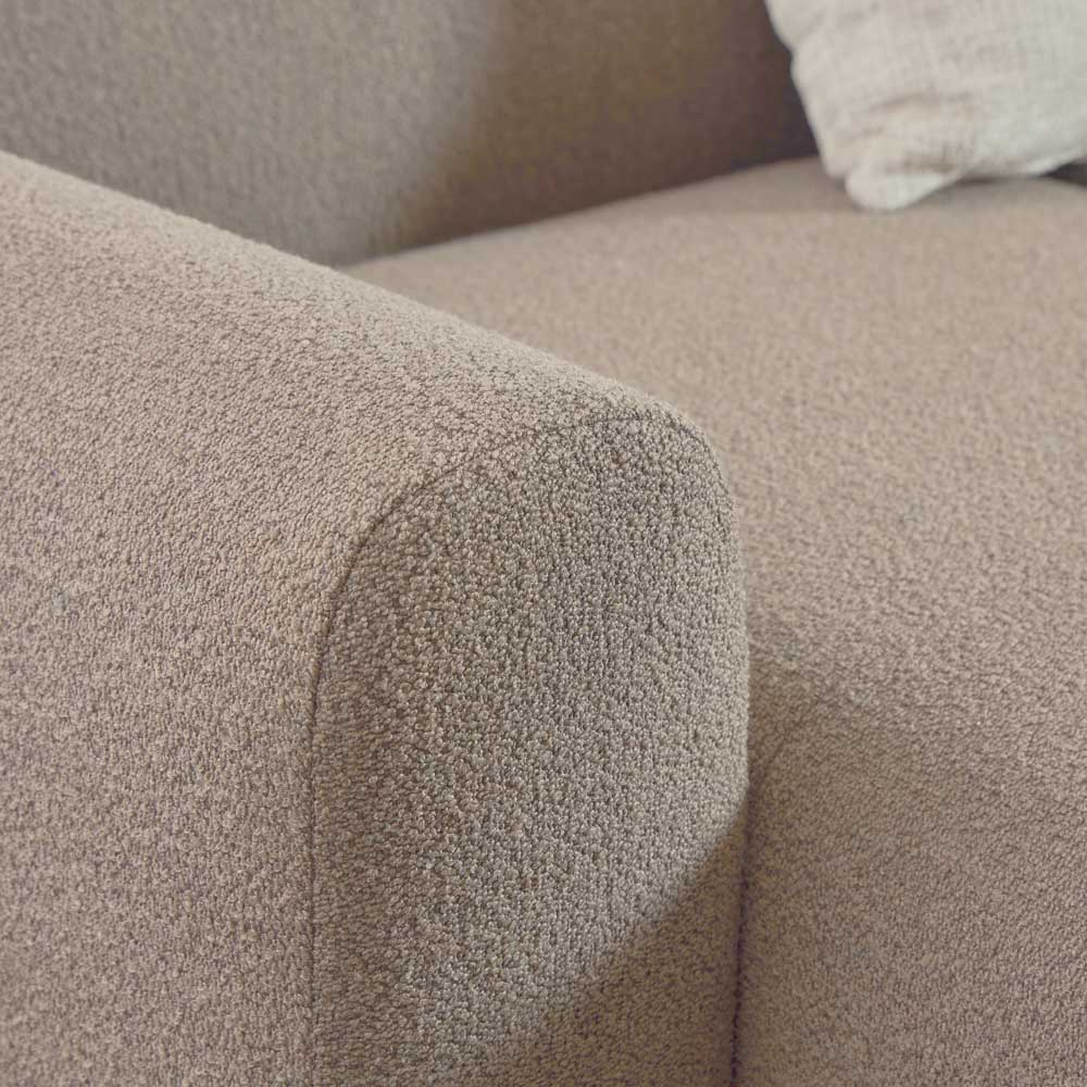 Florence Midfield 2 Seater Boucle Beige Fabric Left Hand Facing Chaise Longue Image 8