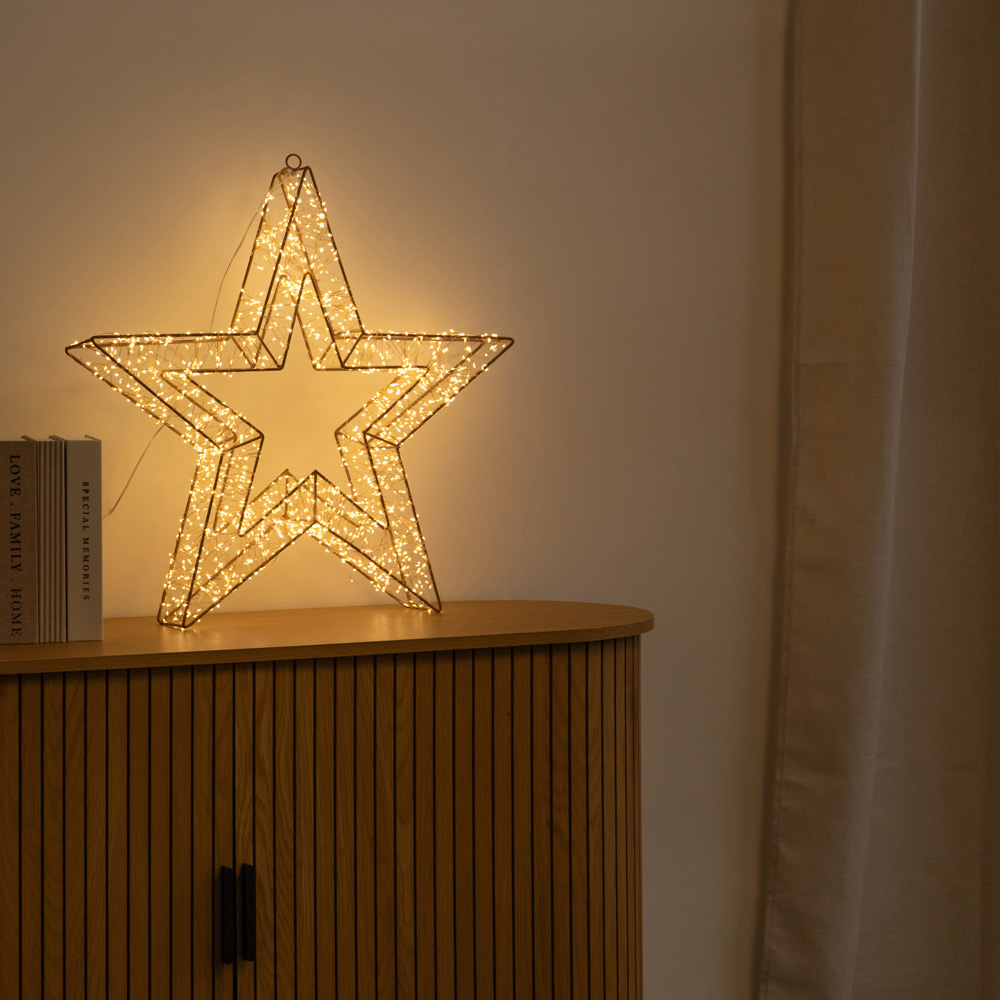 Samuel Alexander 1800 Warm White LED Light-Up Gold Christmas Galaxy Star 58cm Image 6