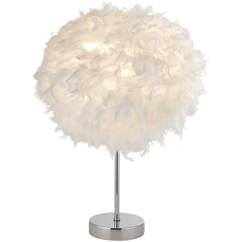 Lighting Collection Winslower Feather White Table Lamp Image 3