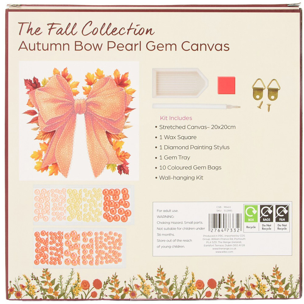 Autumn Bow Pearl Gem Canvas Kit Image 3