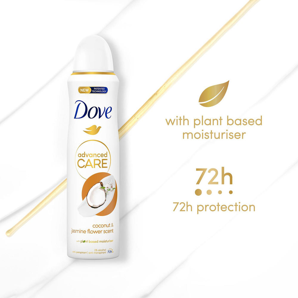 Dove Advanced Care Coconut and Jasmine Flower Anti-Perspirant Deo 200ml 12 Pack Image 5