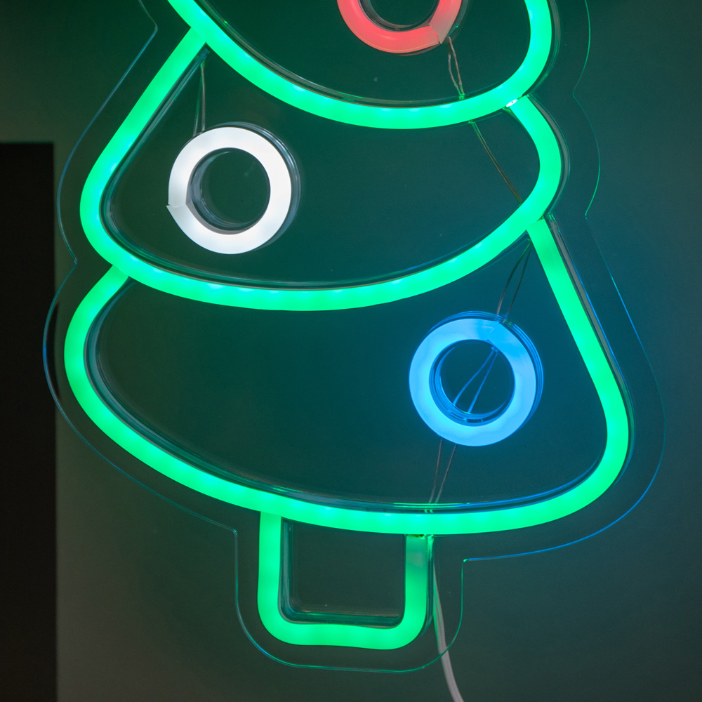 Samuel Alexander Multicolour LED Light Up Christmas Bauble Tree Neon Sign 40cm Image 5