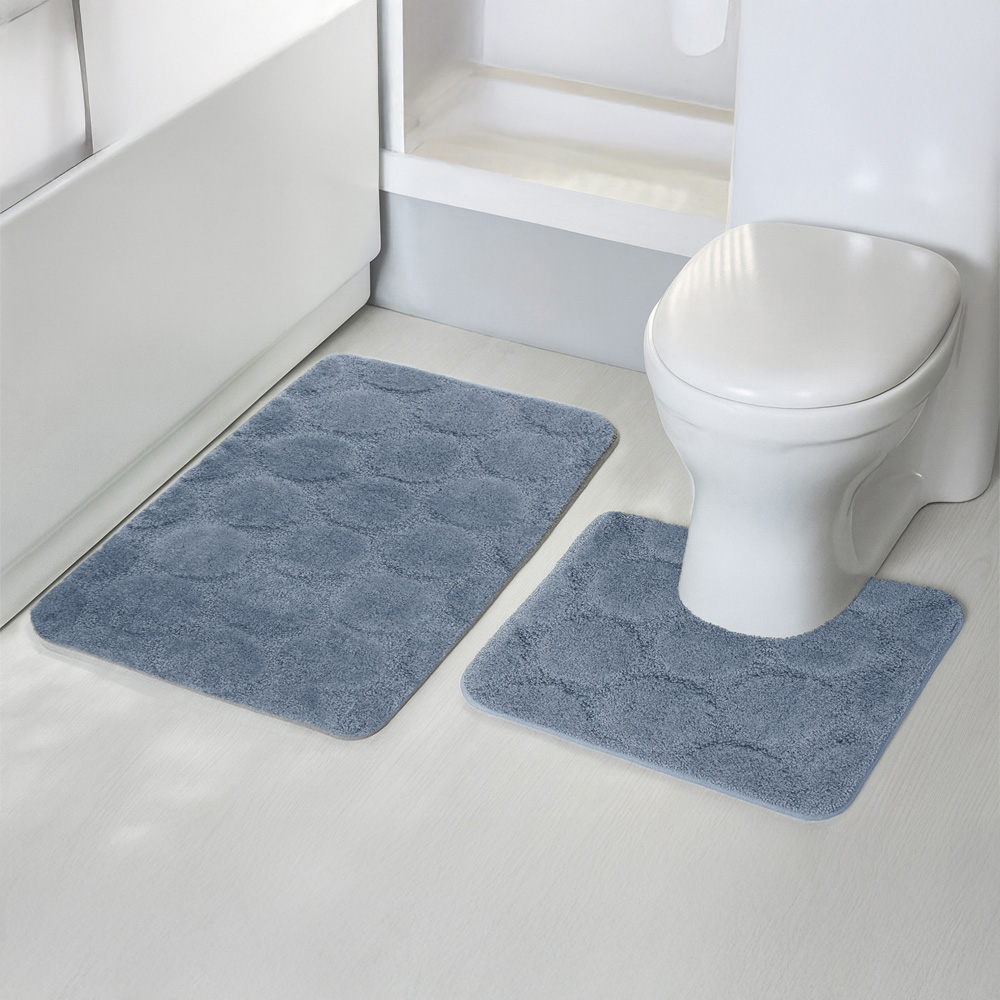 Velosso Cobla Blue Bath Mat Set Image 2