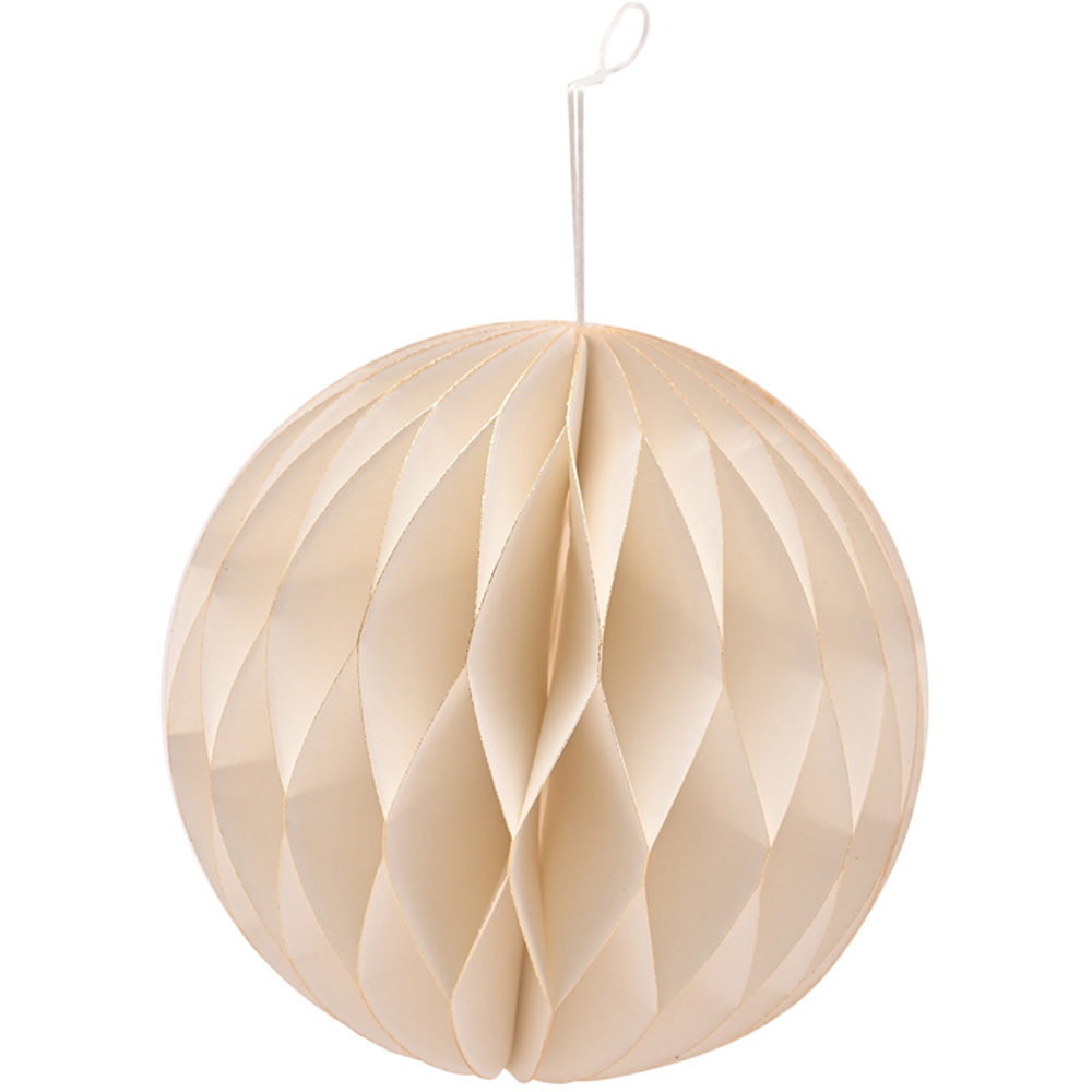 The Seasonal Gift Co. White Gold Edge Paper Bauble 3 Pack Image 2