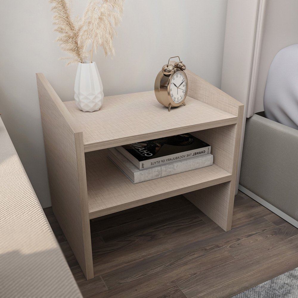 Decorotika Adin 2 Shelf Cottonbeige Bedside Table Image 4