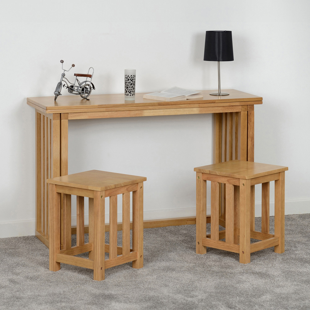 Seconique Richmond 2 Seater Foldaway Dining Set Oak Varnish Image 7