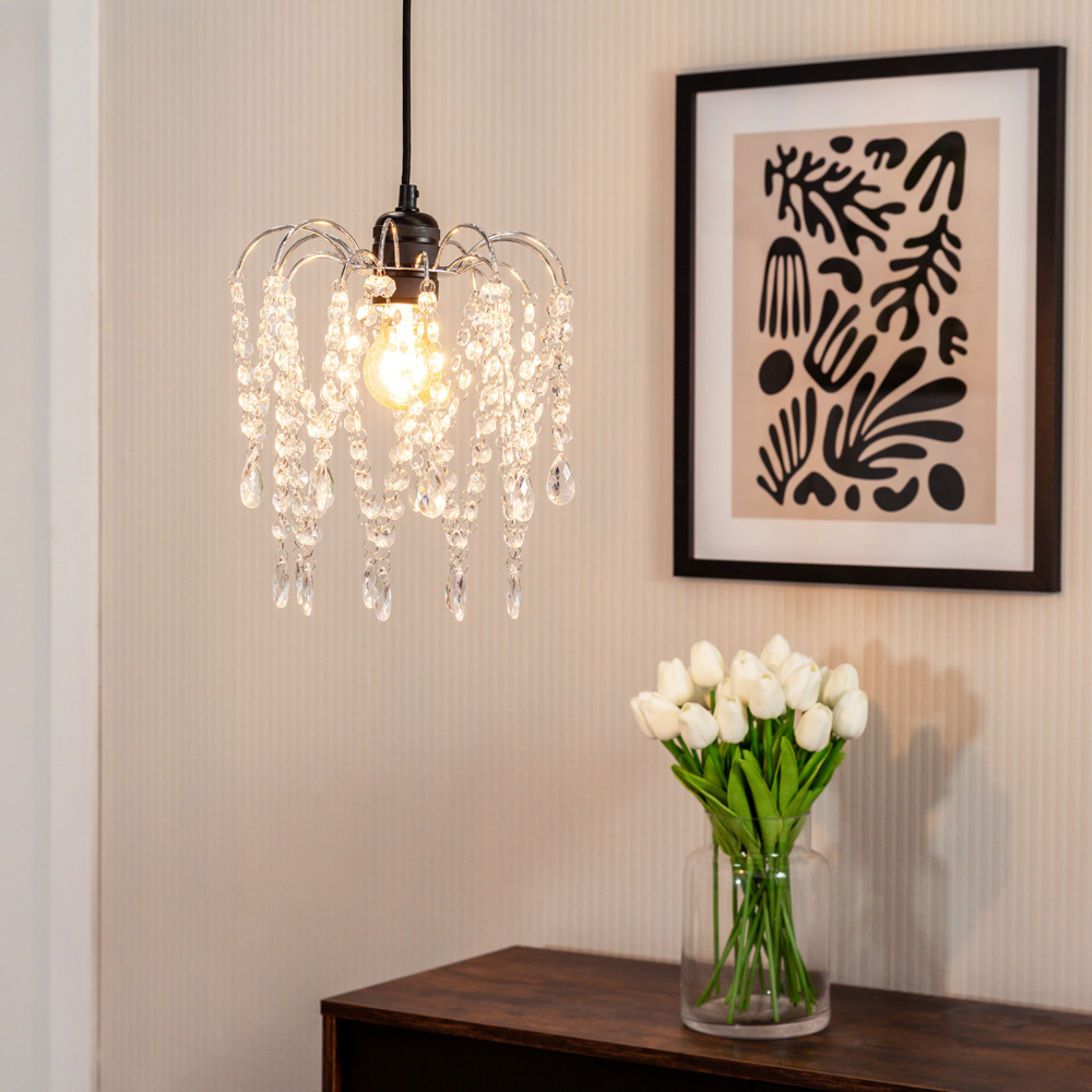 ValueLights Blanche Jewel Droplet Chandelier Pendant Shade Wilko