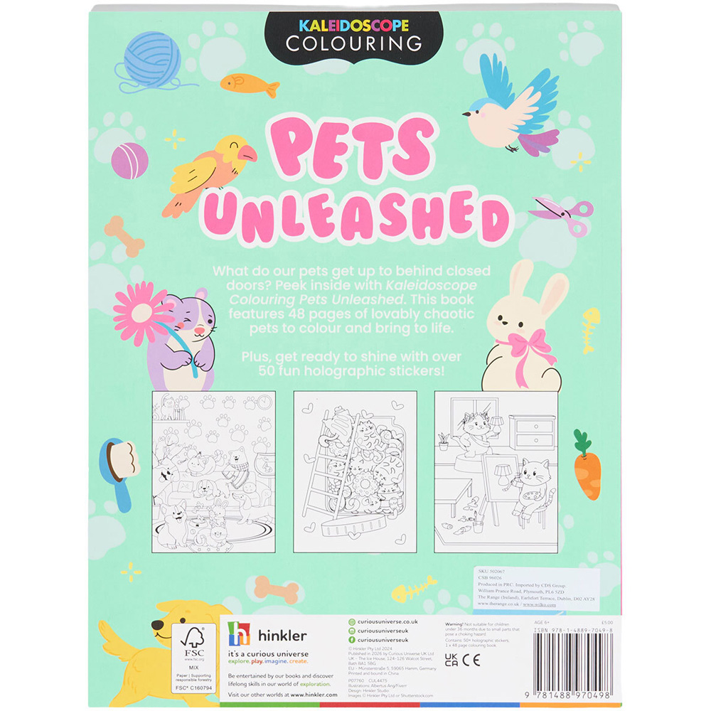Kaleidoscope Pets Unleashed Colouring Book Image 3