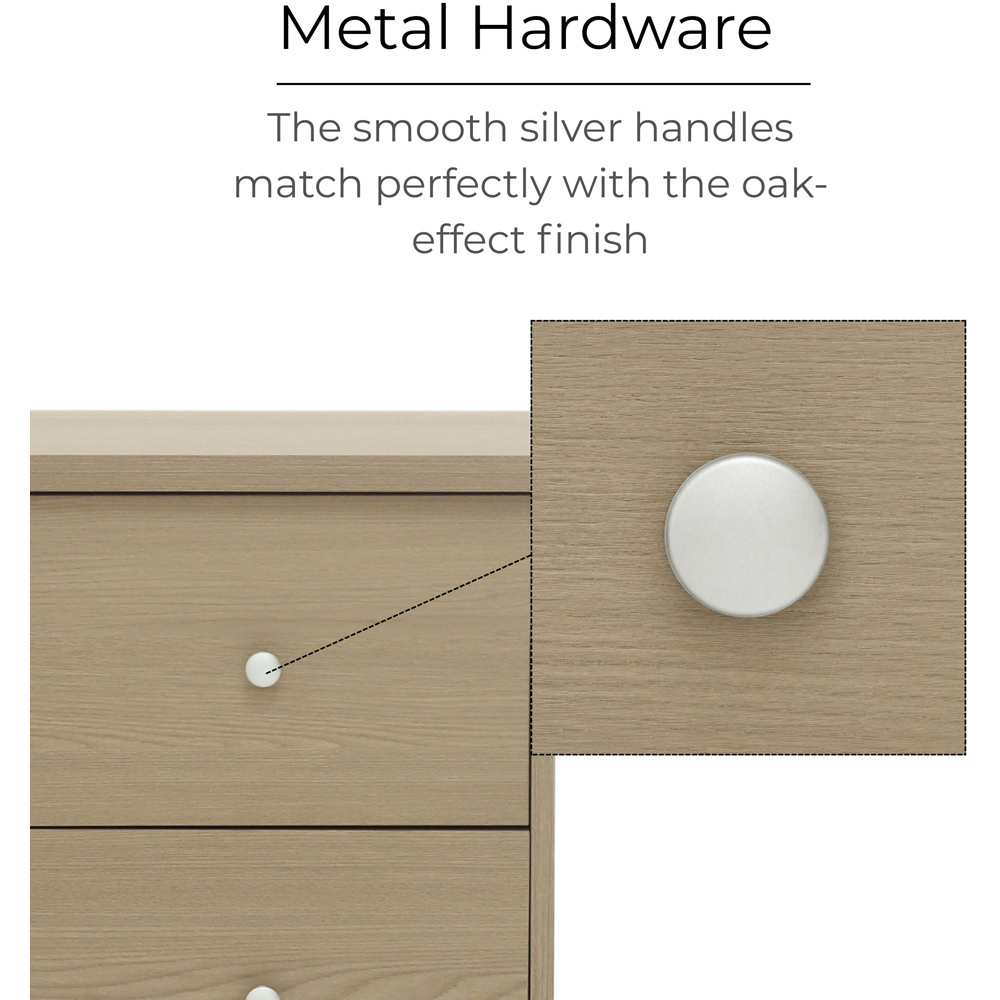 Core Products Freya 2 Drawer Smoked Oak Foil Finish Bedside Cabinet Image 6
