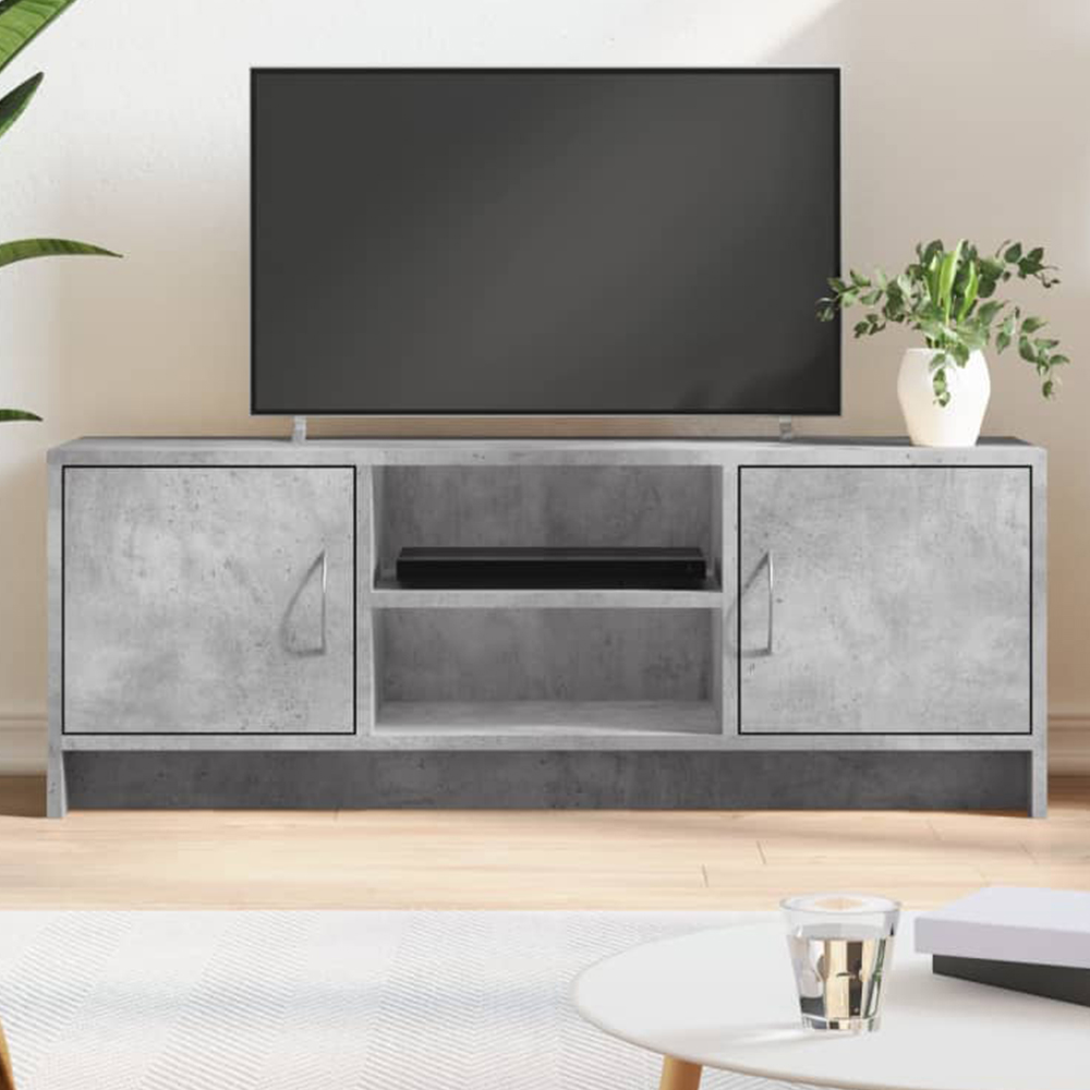 vidaXL 2 Door 2 Shelf Concrete Grey TV Cabinet Image 1