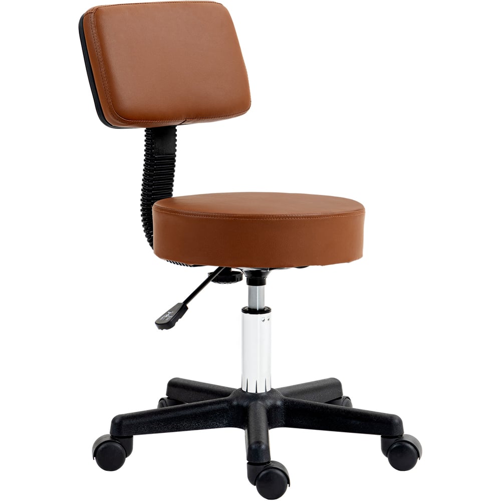 Portland Brown Adjustable Swivel Salon Chair with Padded Seat Image 2