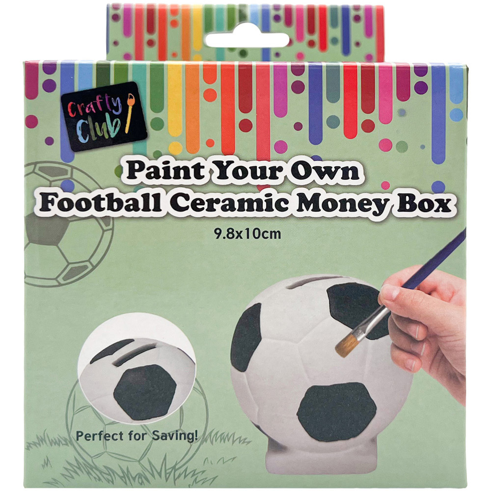 Paint Your Own Football Ceramic Money Box Kit Image 1