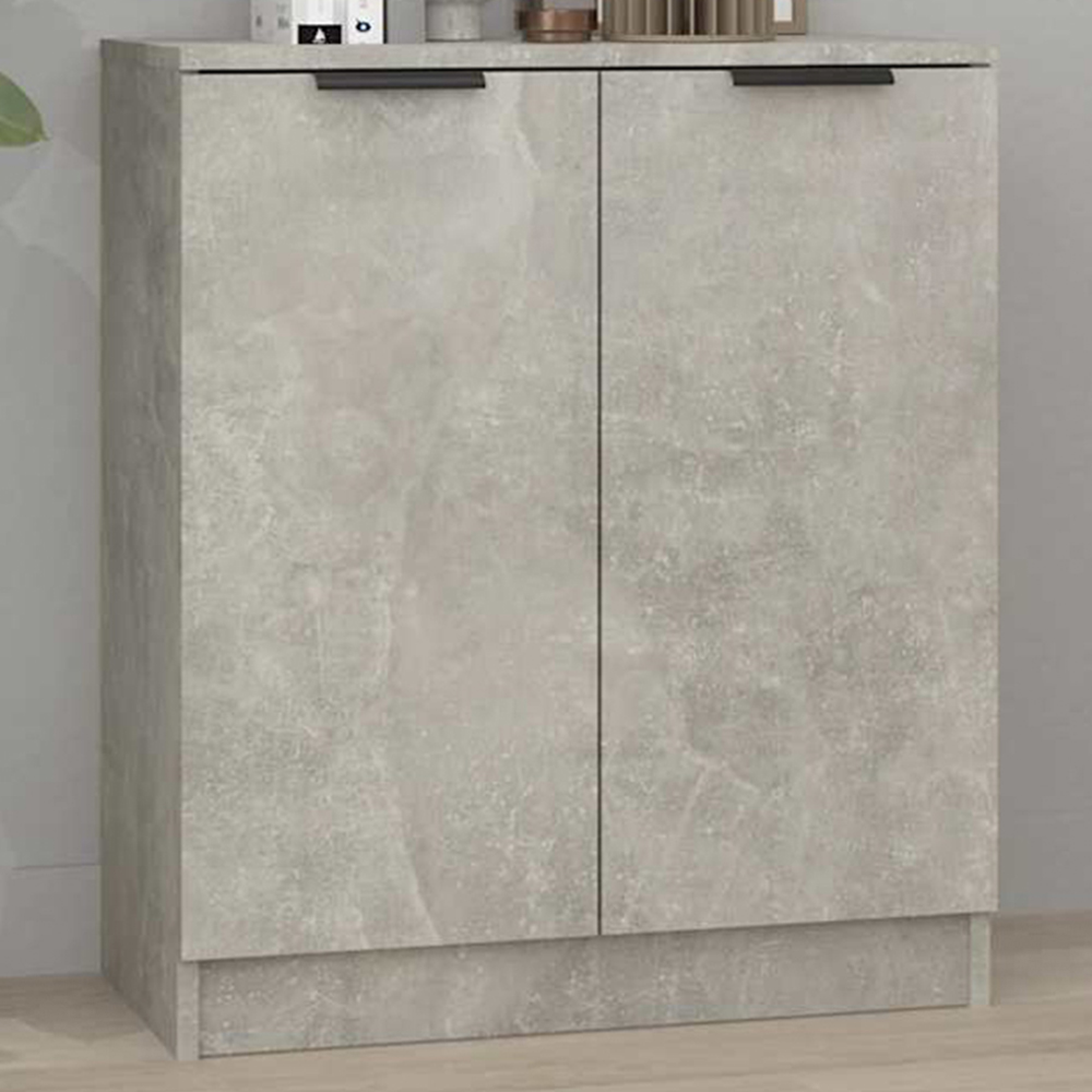 vidaXL 2 Door Concrete Grey Wooden Sideboard Image 1